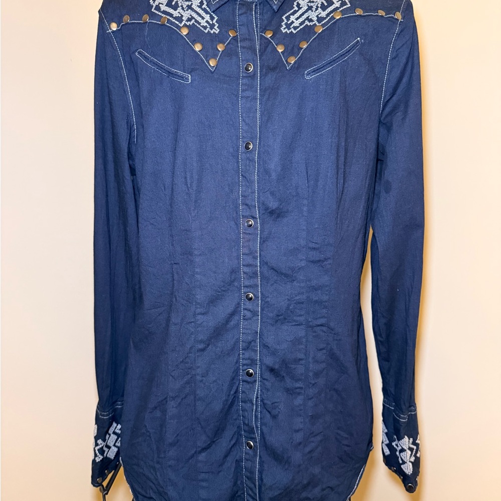 Stetson Denim Western  Button Down Shirt